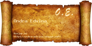 Ondra Edvina névjegykártya